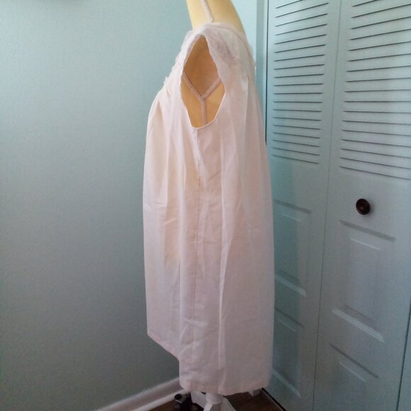VTG SEARS PERMA-PRESS 36/38 COTTON GOWN NIGHT GOWN SHEER YOKE LACE CAP SLEEVES - Picture 6 of 11